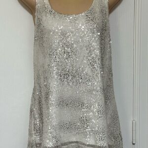 INC International Concepts Shimmering Iridescent Sequin Tank Top